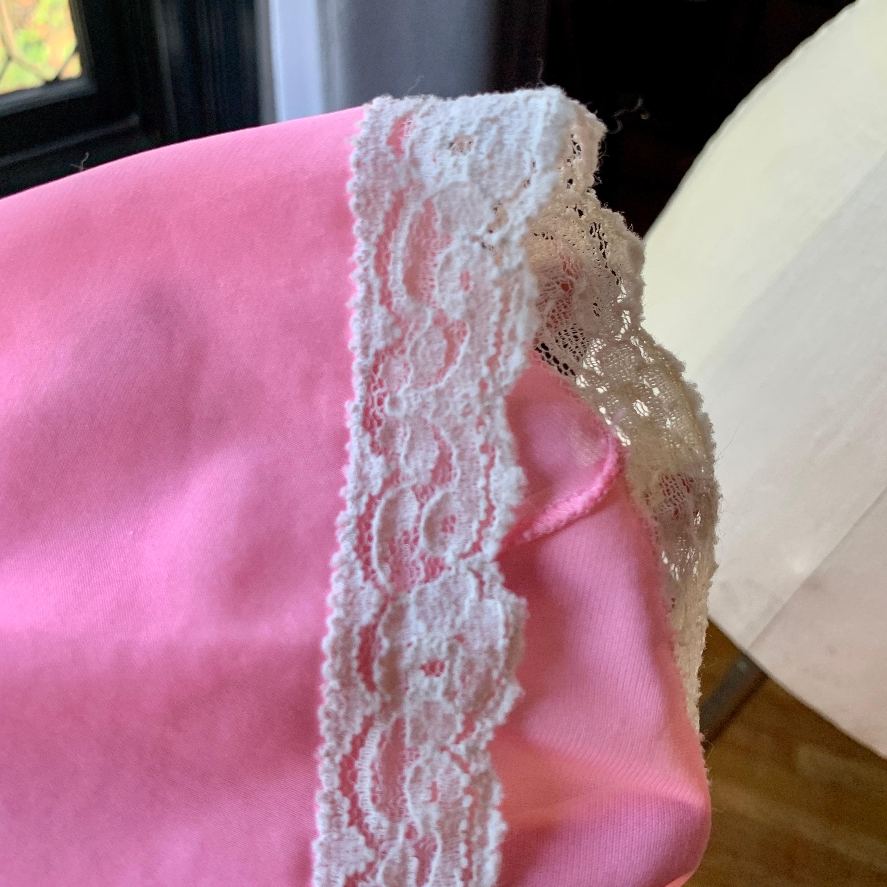 Vintage CLARE SANDRA LUCIE ANN Pink Nightgown Off Shoulder Pleated 36  For Sale 3