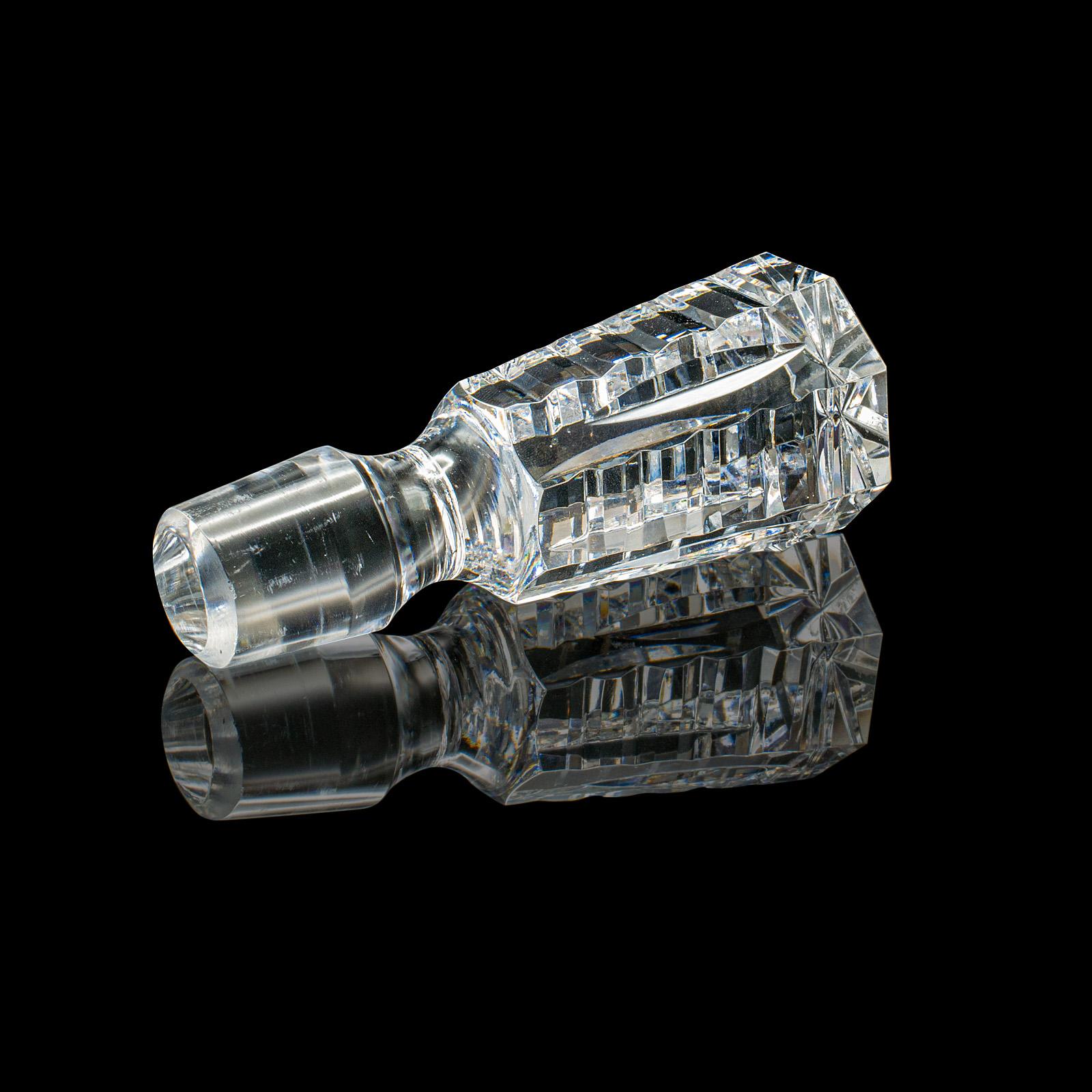 Vintage Claret Decanter, English, Cut Crystal Glass, Spirit Vessel, Circa 1970 For Sale 4