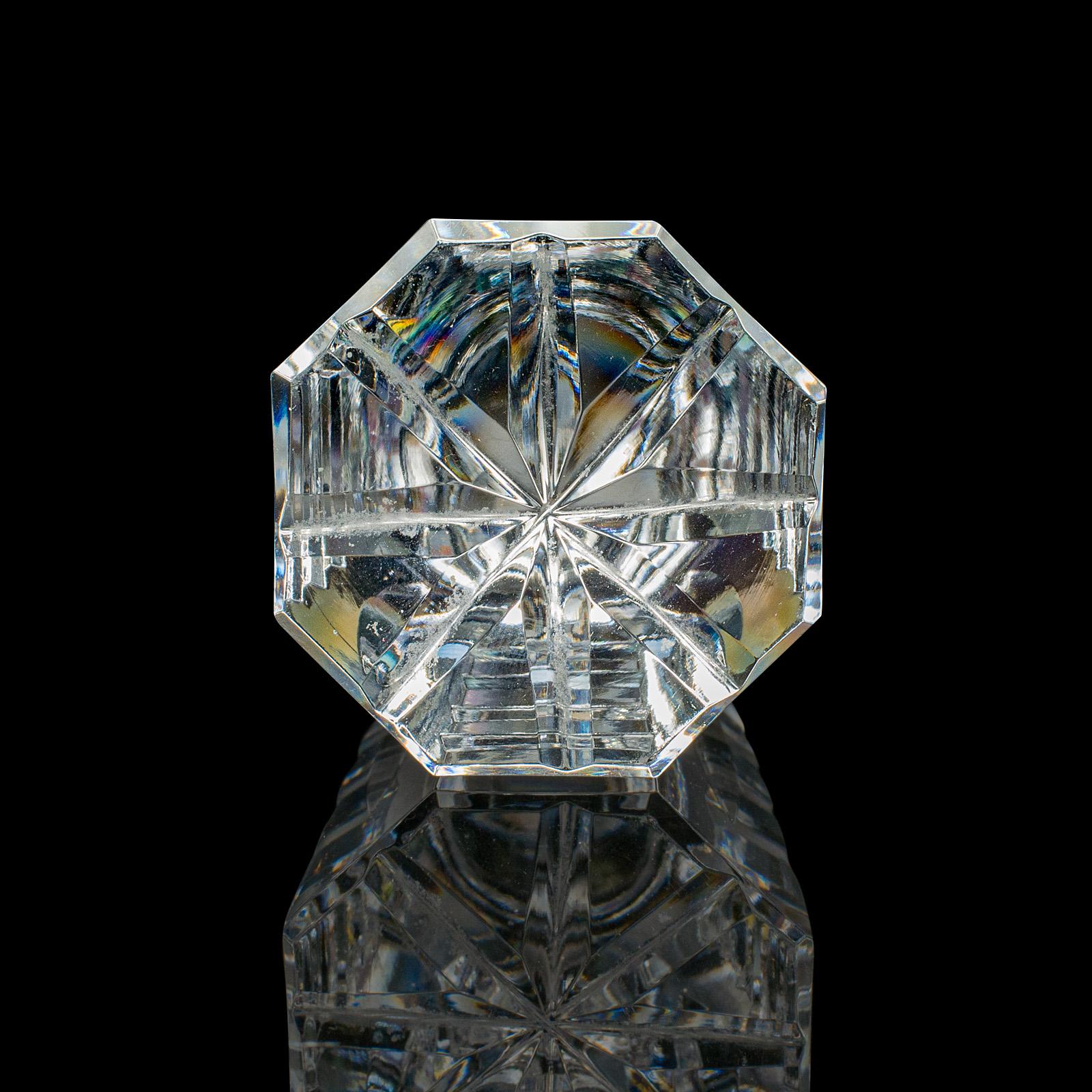 Vintage Claret Decanter, English, Cut Crystal Glass, Spirit Vessel, Circa 1970 For Sale 5