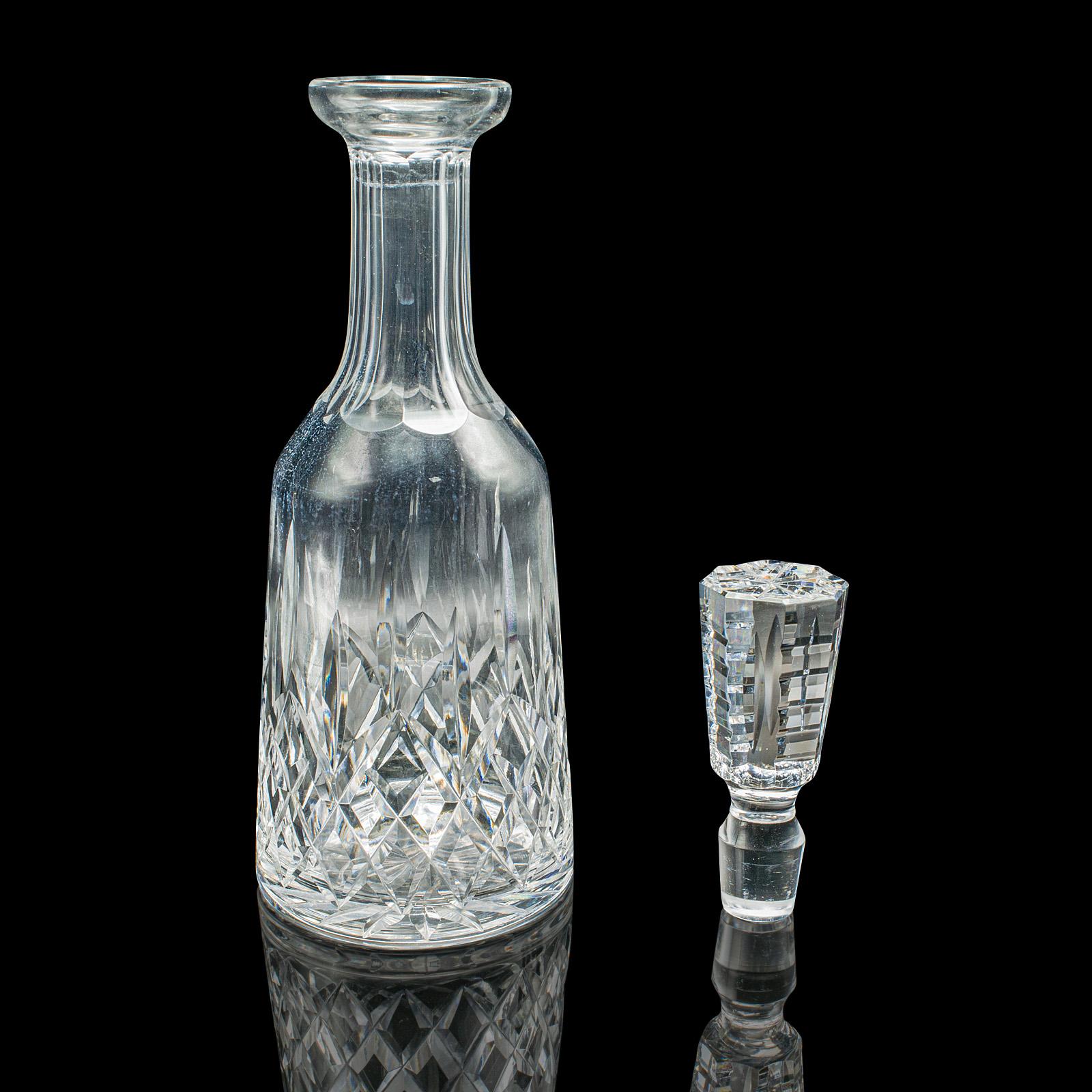 This is a vintage claret decanter. An English, cut crystal glass spirit vessel, dating to the late 20th century, circa 1970.

A fine decanter with an appealing appearance
Displaying a desirable aged patina and in good order
Quality crystal glass