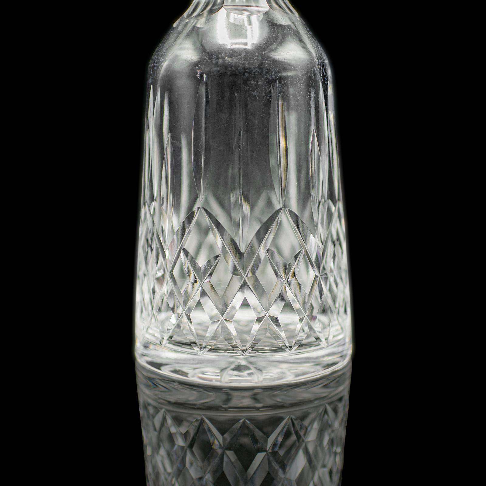 Vintage Claret Decanter, English, Cut Crystal Glass, Spirit Vessel, Circa 1970 For Sale 1