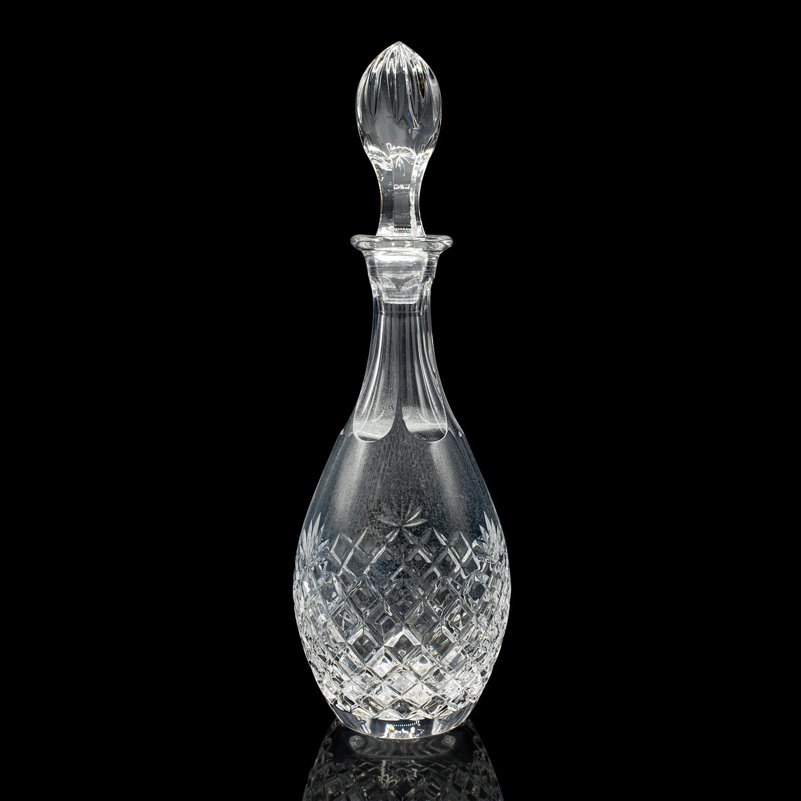 Britannico Decanter Claret d'epoca, inglese, vetro tagliato ad ananas, vaso da vino, Circa 1970 in vendita