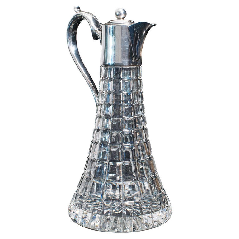 Vintage Claret Jug, English, Cut Glass, Wine, Spirit Decanter, Late