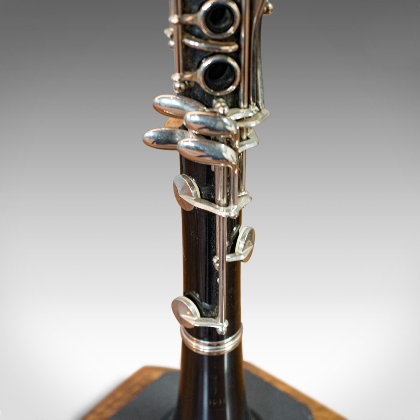 Vintage Clarinet Lamp, Bespoke, Handmade, Table, Light, Crafted, Instrument In Good Condition In Hele, Devon, GB