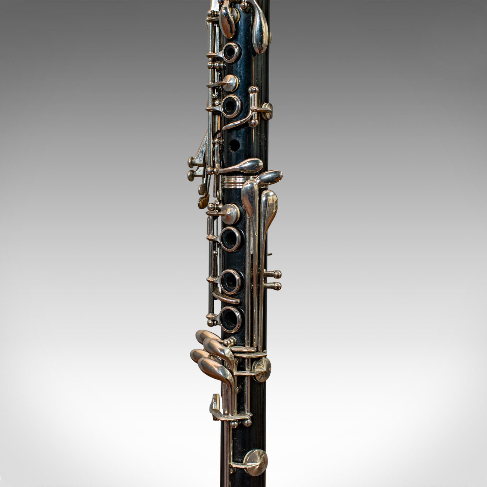 20th Century Vintage Clarinet Lamp, Bespoke, Handmade, Table, Light, Crafted, Instrument