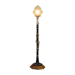 Vintage Clarinet Lamp, Bespoke, Handmade, Table, Light, Crafted, Instrument