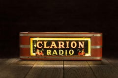 Vintage Clarion Radio Neon Counter Display Sign