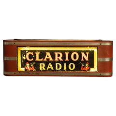 Vintage Clarion Radio Neon Counter Display Sign