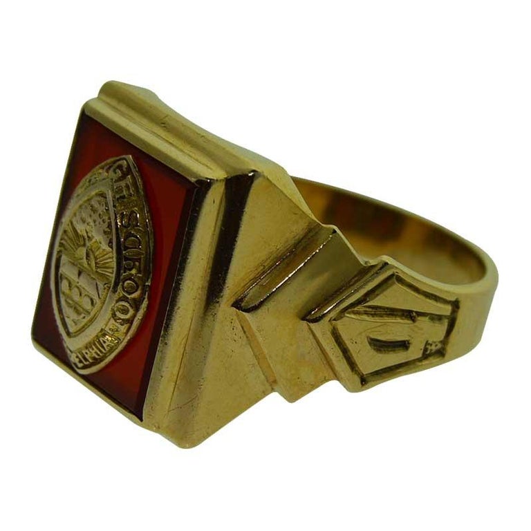 Vintage Class Ring Solid Yellow Gold Philadelphia Olney High School