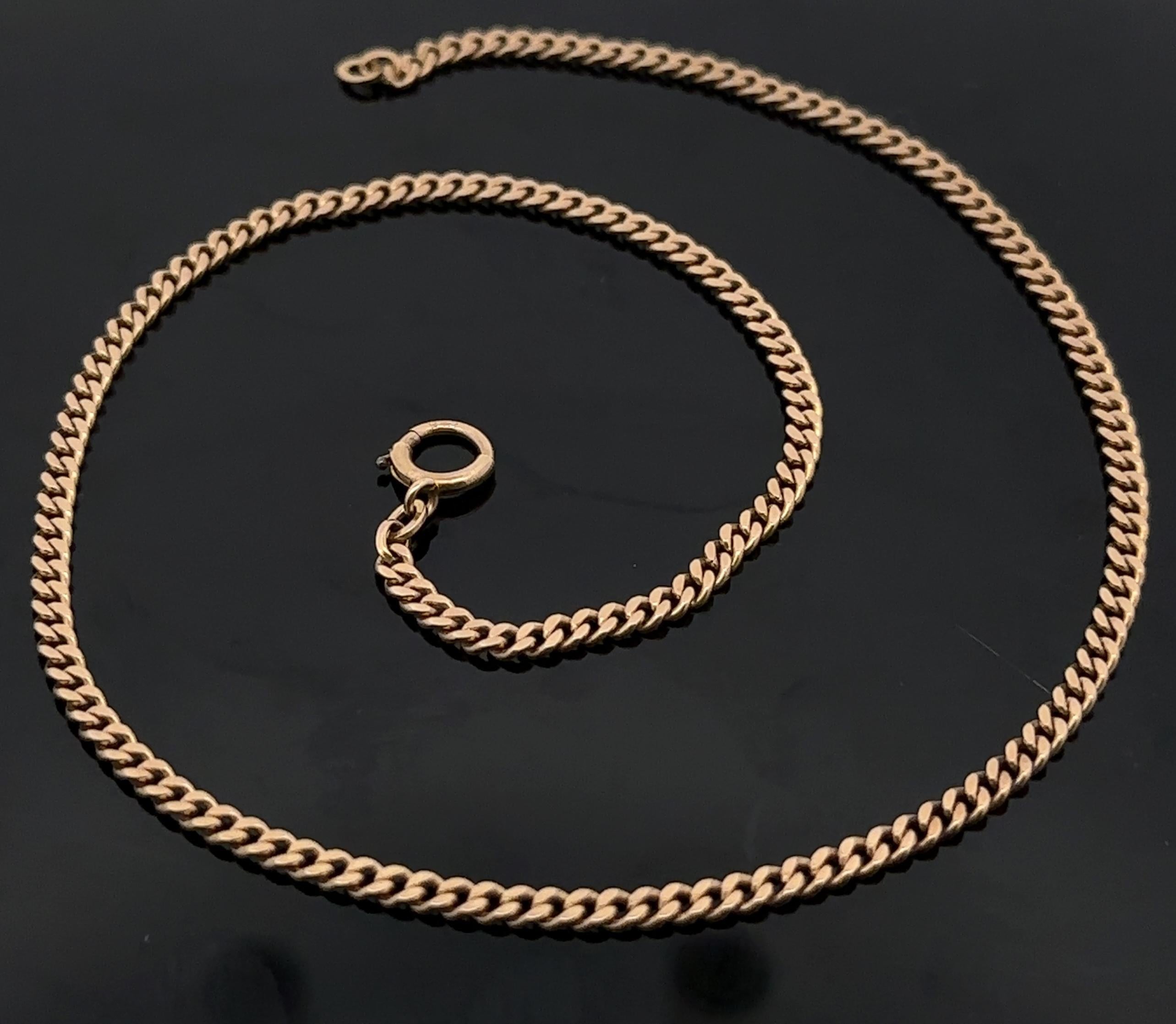 Collana classica d'epoca in oro rosa 14,5