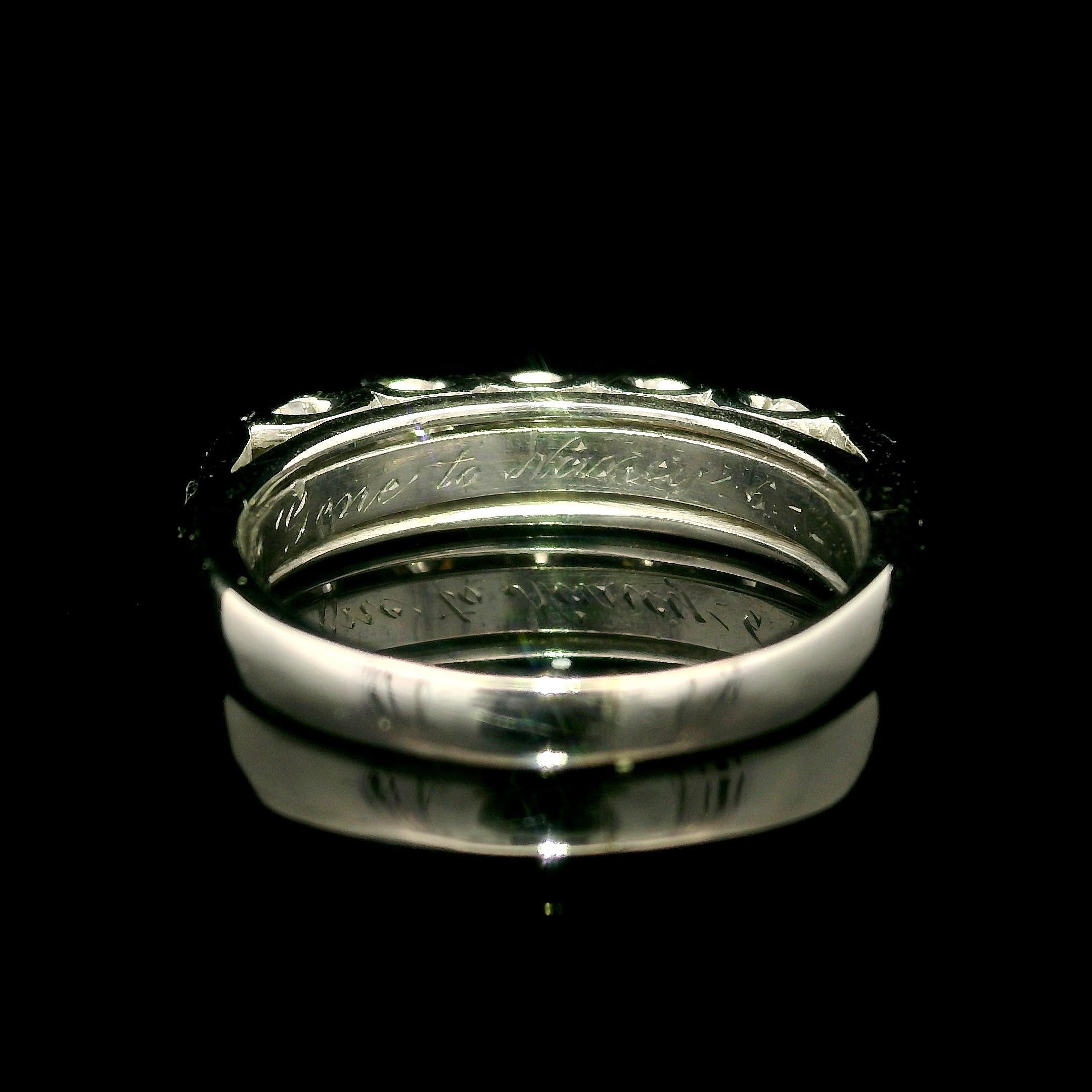 Taille brillant Vintage Classic 14k White Gold 0.45ctw Diamond Wedding Band Ring en vente