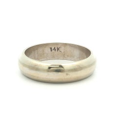 Vintage Classic 14k White gold 4.8mm Wide Plain Domed Wedding Band Ring
