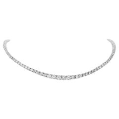 Vintage Classic 17.65cts Diamond Riviera Platinum Chocker Necklace