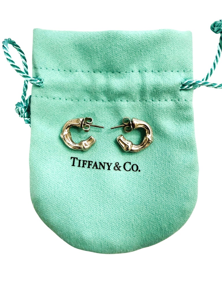 Vintage Classic 1996 Tiffany and Co. Bamboo Hoop Sterling Silver