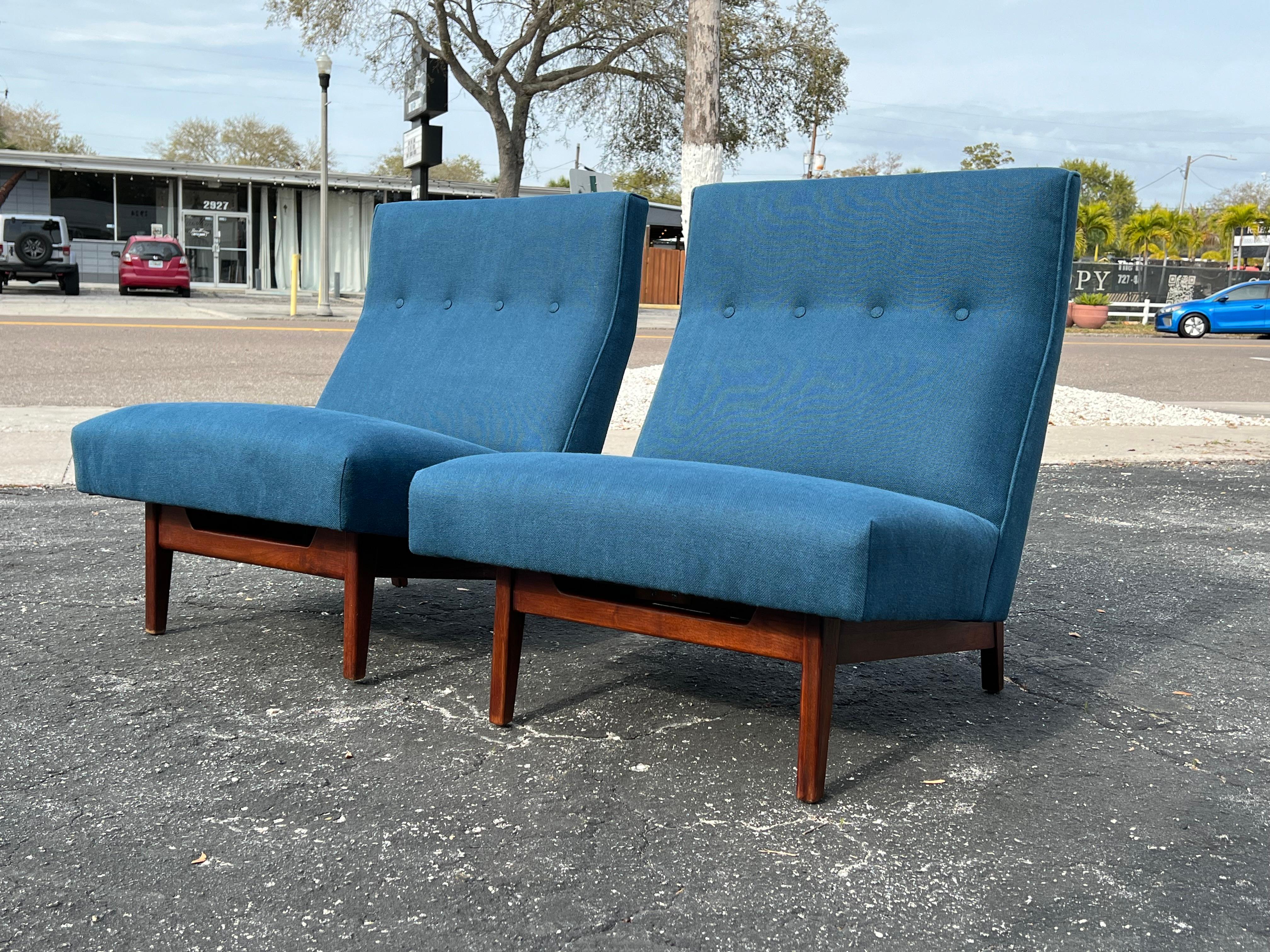 Vintage Classic Armless Chairs by Jens Risom, 1950's In Good Condition For Sale In St.Petersburg, FL
