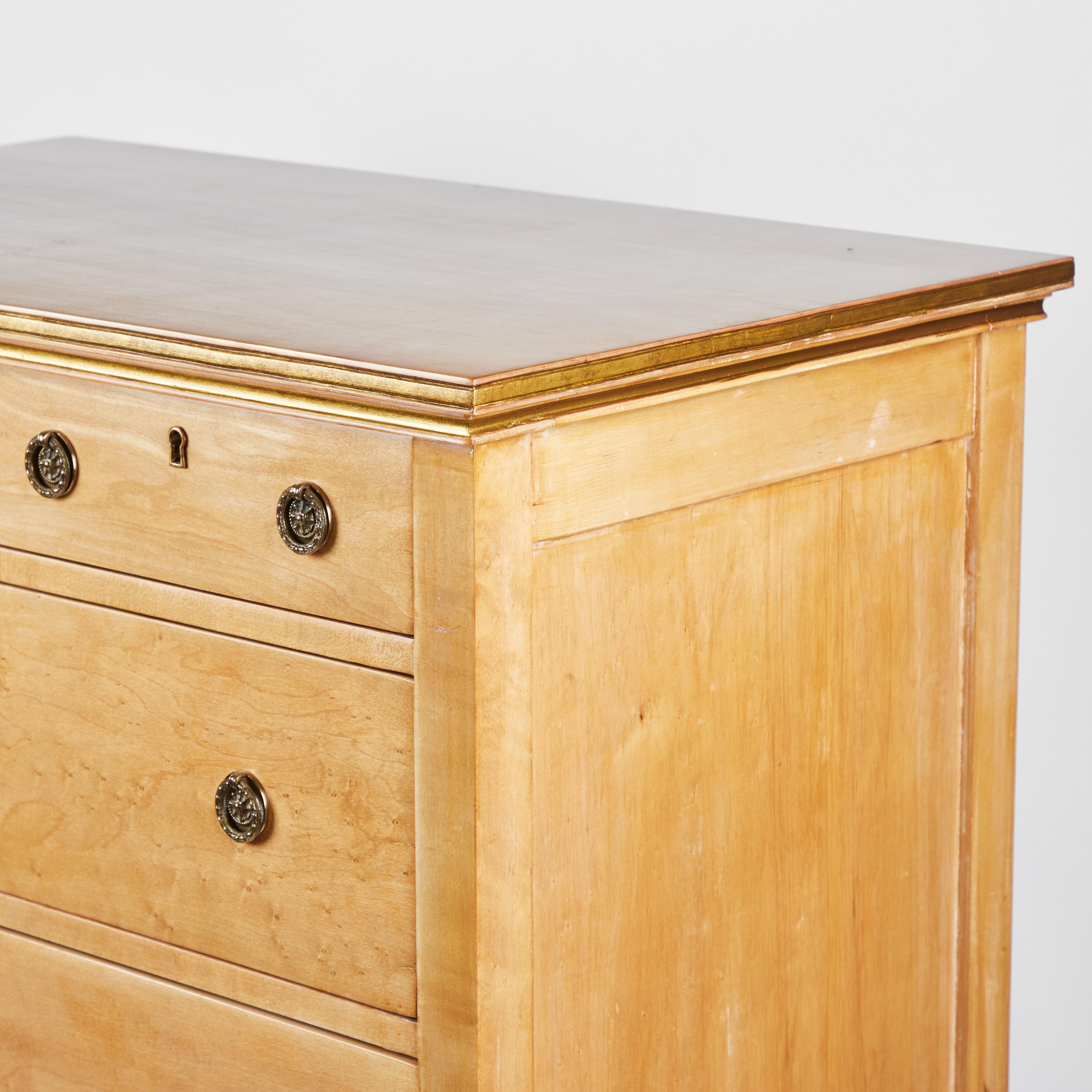 Brass Vintage Classic Bird's Eye Maple Dresser