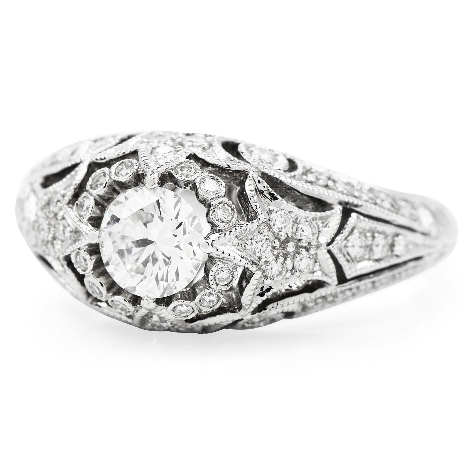 vintage filigree engagement ring