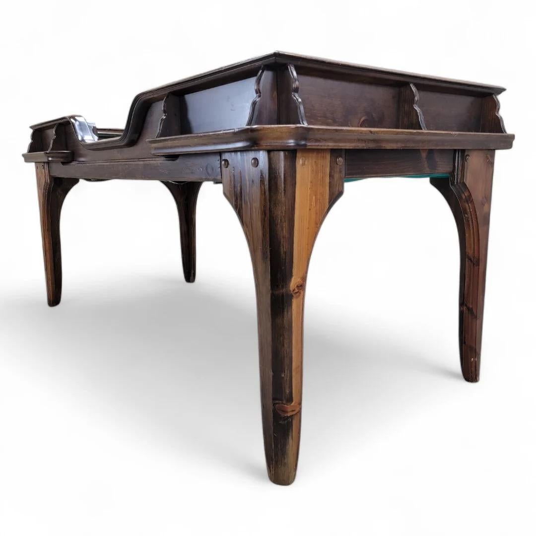 Vintage Classic English Pub Style Walnut Craps Game Table In Good Condition For Sale In Chicago, IL