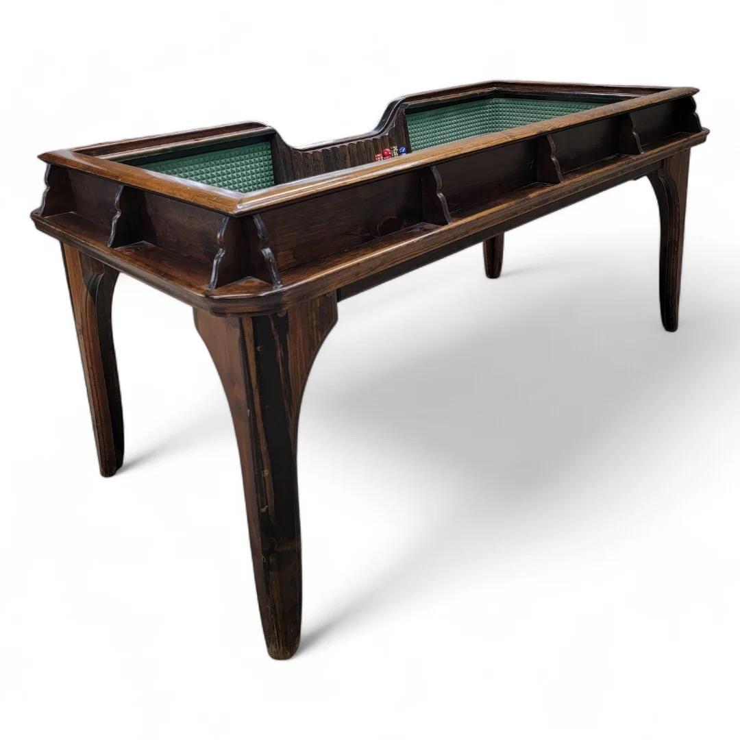 20th Century Vintage Classic English Pub Style Walnut Craps Game Table For Sale