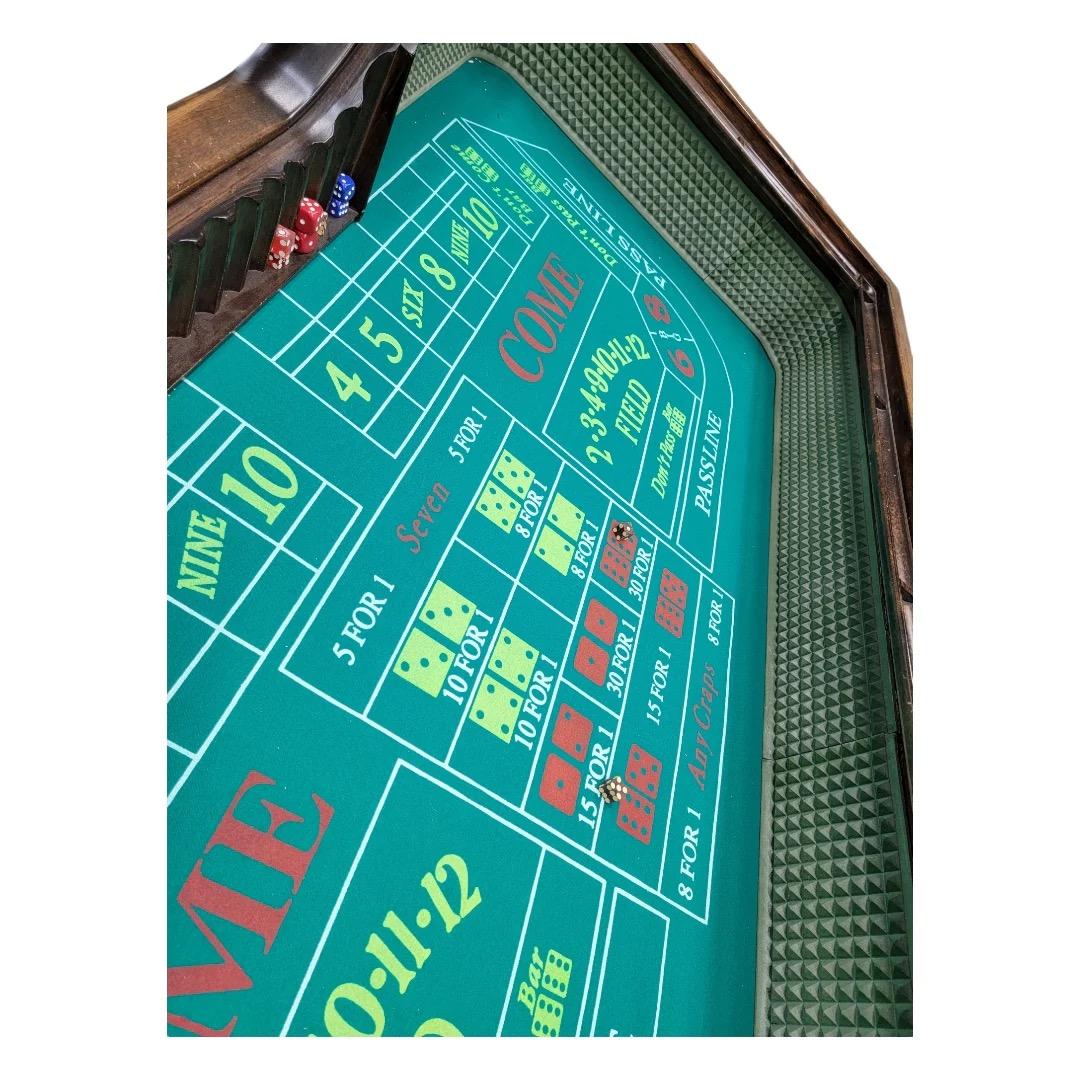 Wood Vintage Classic English Pub Style Walnut Craps Game Table For Sale