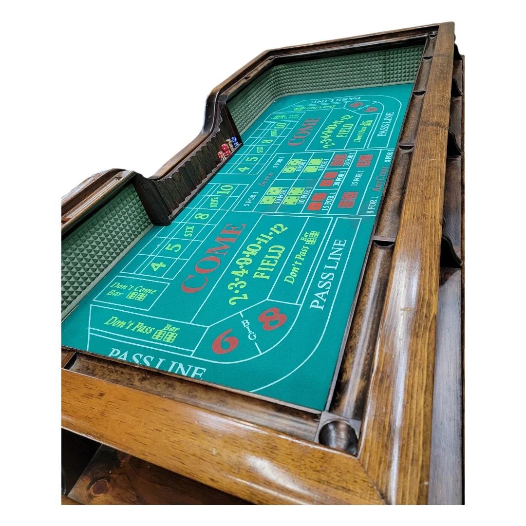 Vintage Classic English Pub Style Walnut Craps Game Table For Sale 1