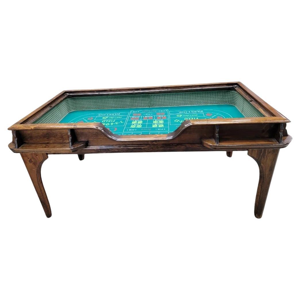 Vintage Classic English Pub Style Walnut Craps Game Table For Sale