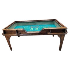Vintage Classic English Pub Style Walnut Craps Game Table