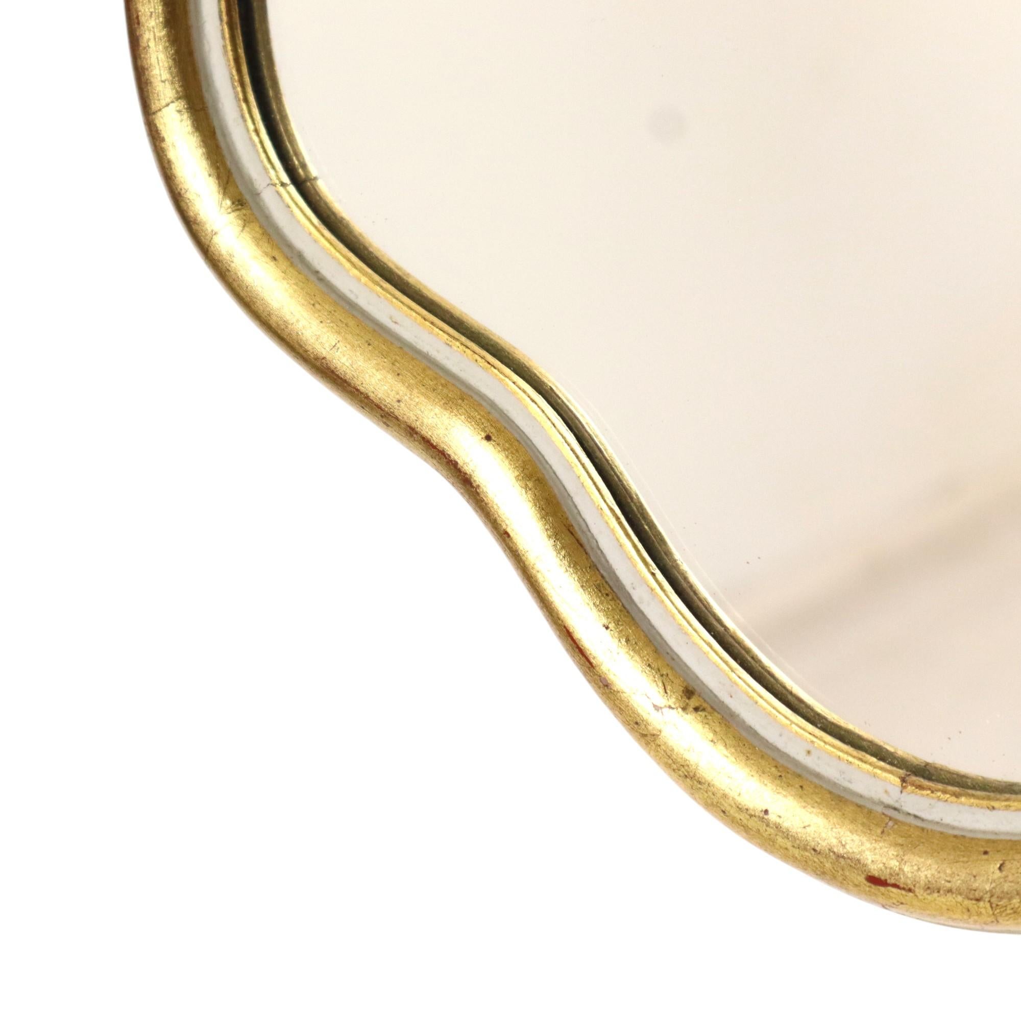 Vintage Classic Gold Leaf Gilded Mirror Belgium Cavos Baroque 1