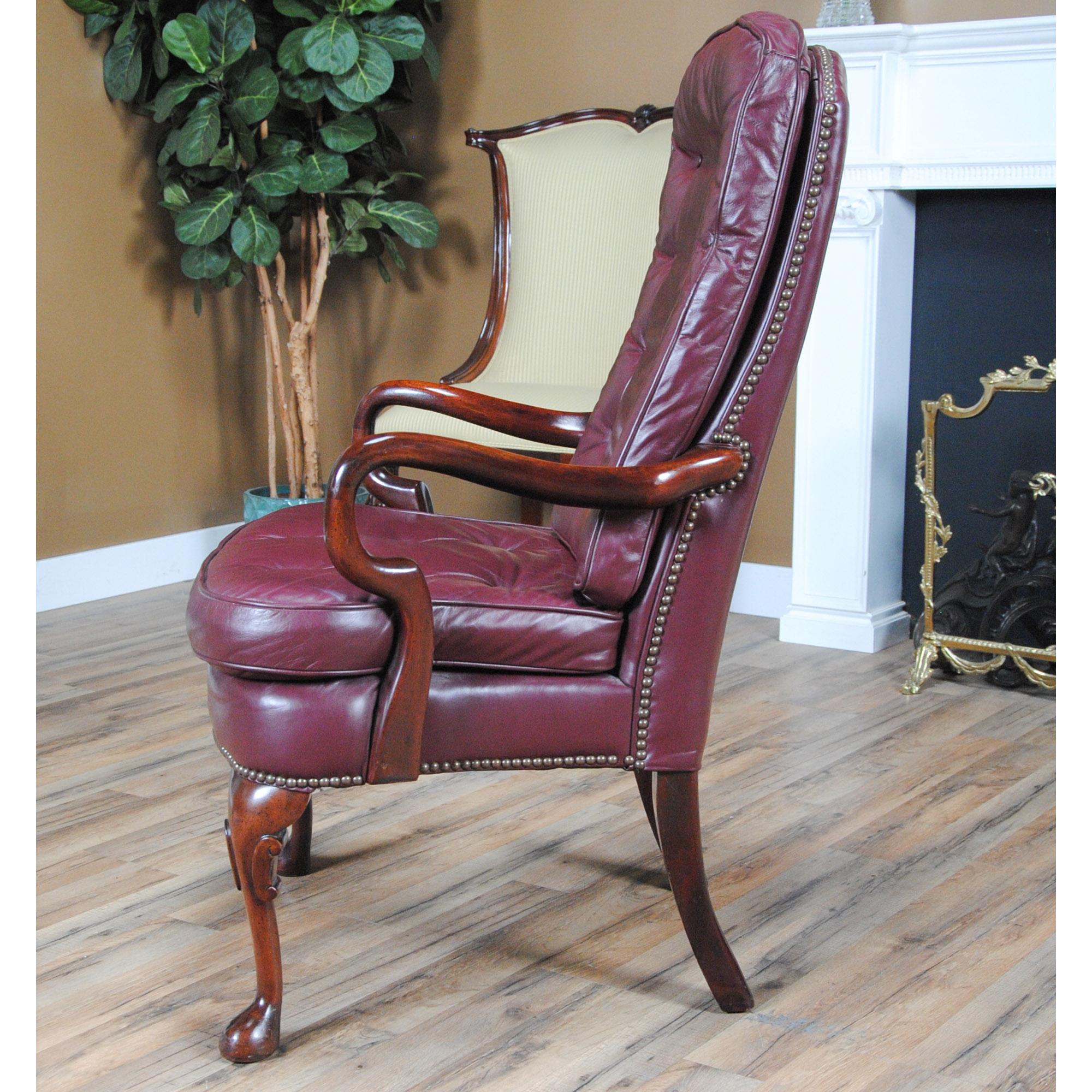 Chaise de bureau classique en cuir vintage en vente 2
