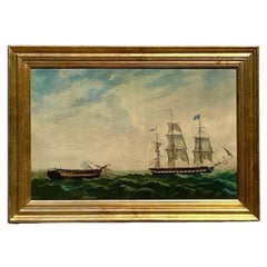 Vintage Classic Reproduction Painting of Sailboats (peinture de voiliers)