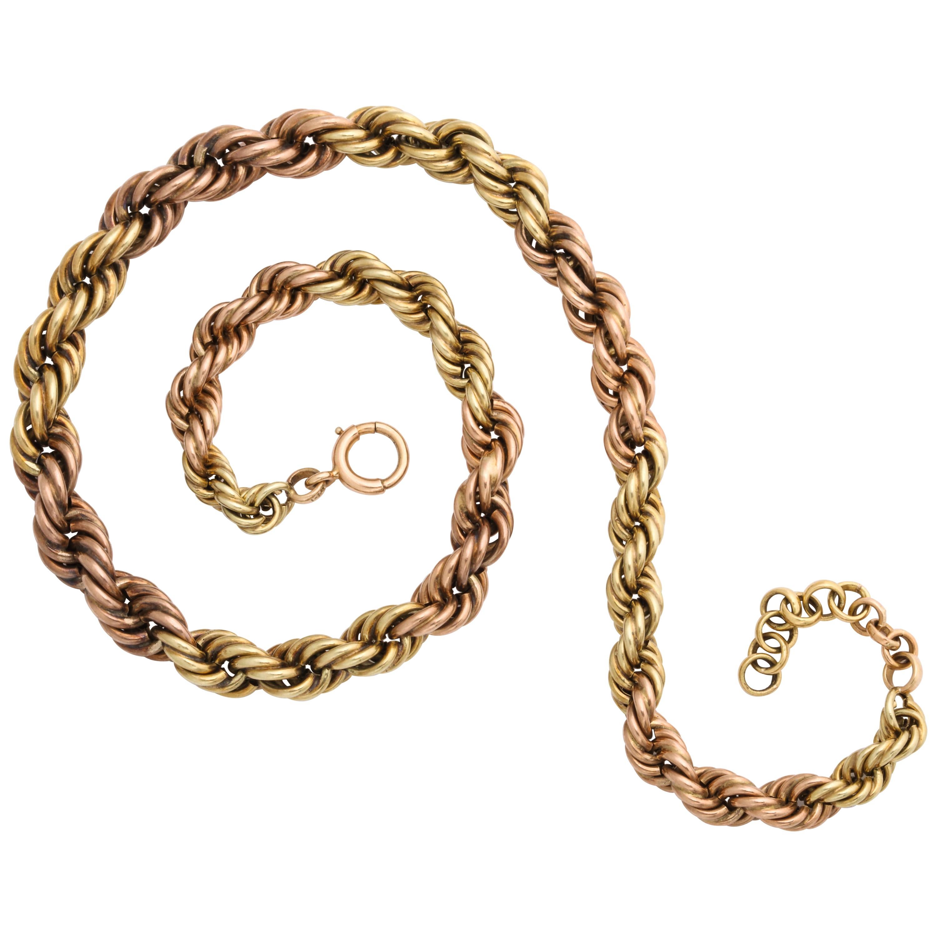 Vintage Classic Retro Gold Braided Chain 