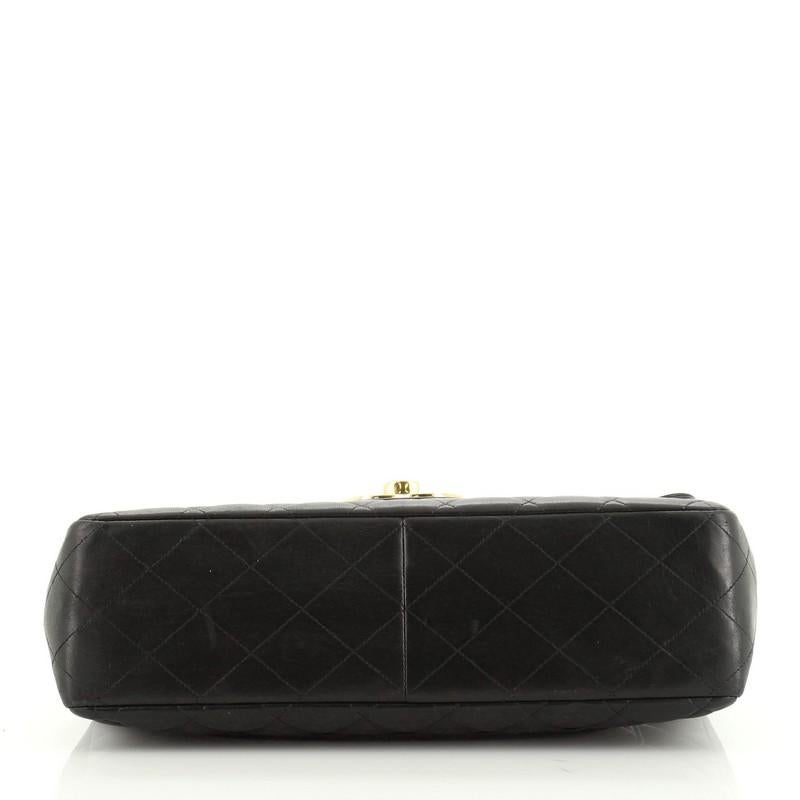 Chanel Vintage Classic Single Flap Bag Quilted Lambskin Jumbo In Good Condition In NY, NY