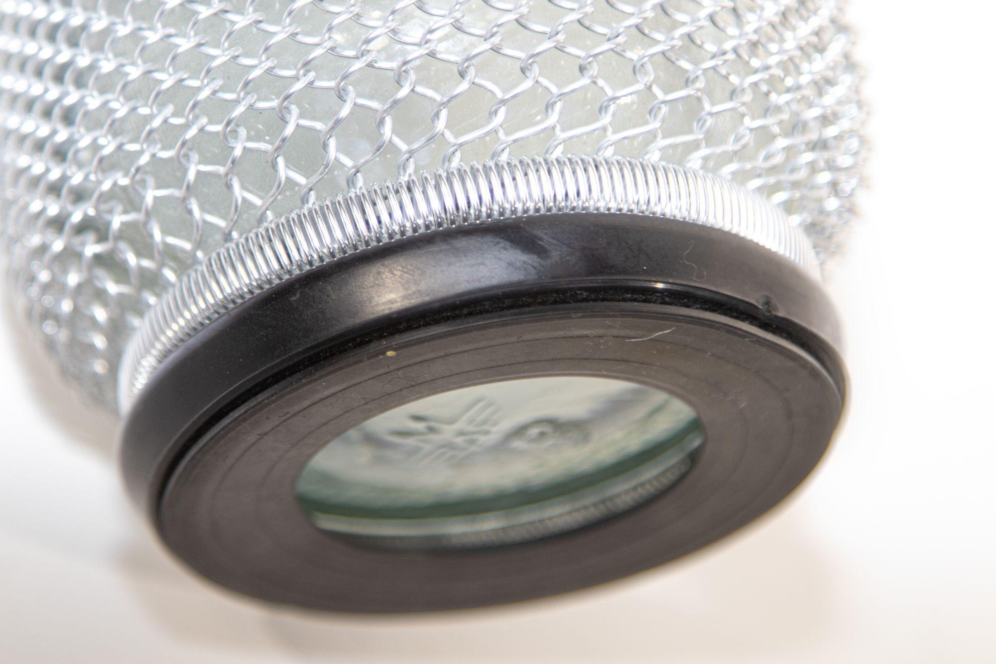 Vintage Classic Soda Siphon Seltzer Glass Bottle with Wire Mesh For Sale 3