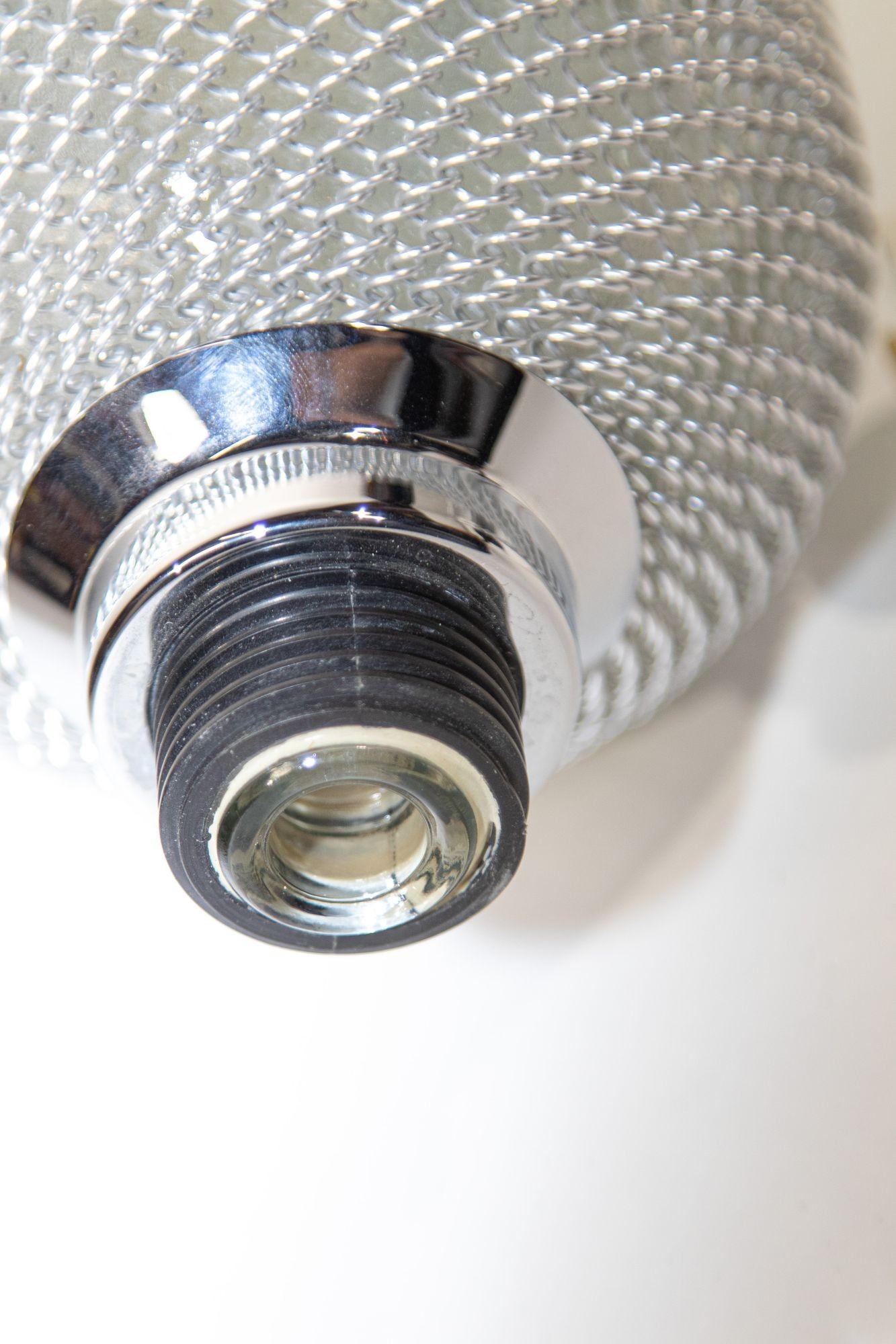 Vintage Classic Soda Siphon Seltzer Glass Bottle with Wire Mesh For Sale 4