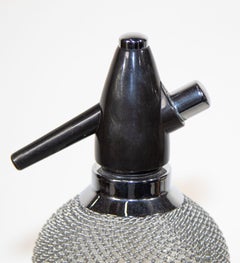 Vintage Classic Soda Siphon Seltzer Glass Bottle with Wire Mesh