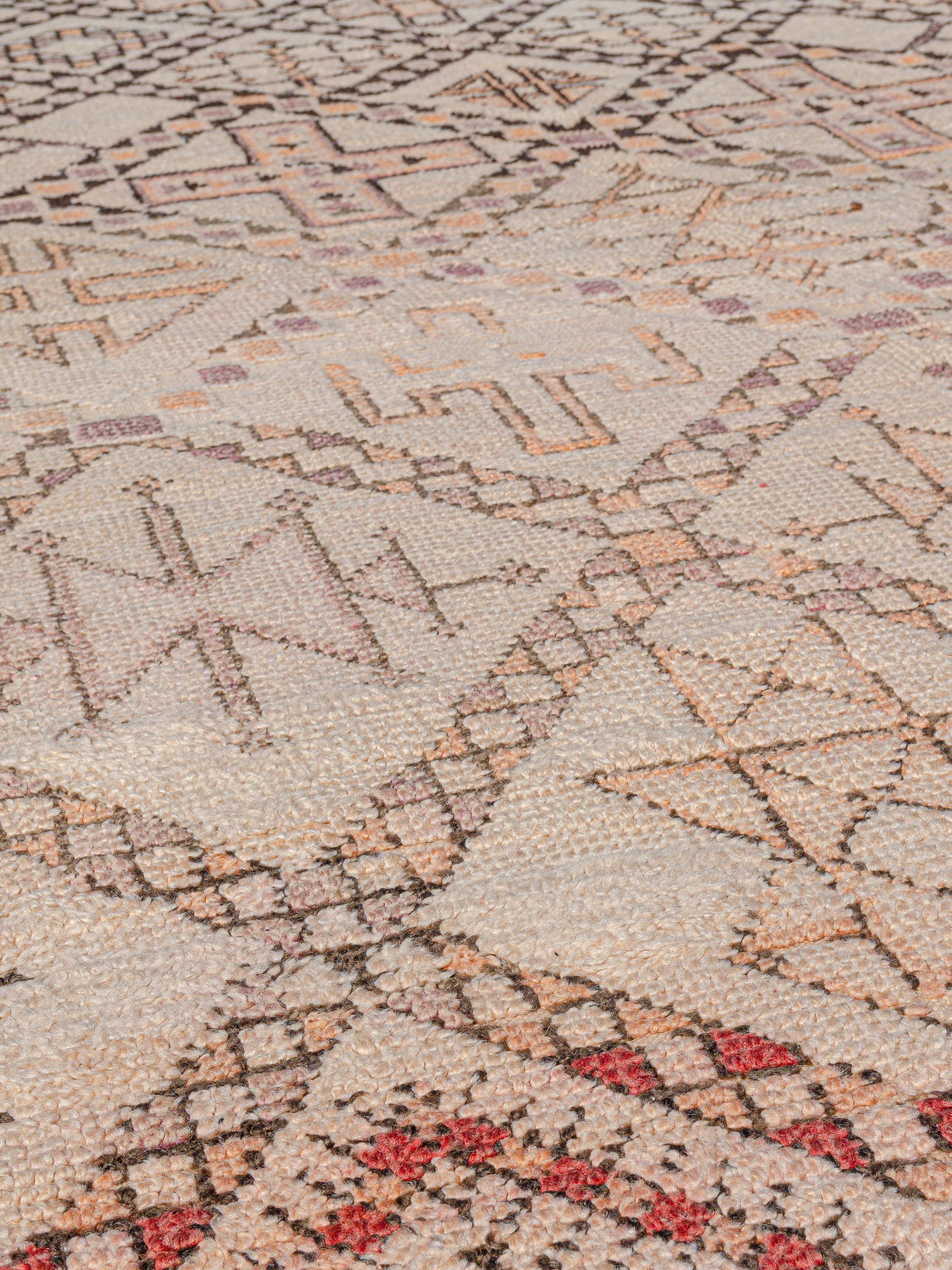 Tribal Vintage classic Beni Ouarain Moroccan Berber Carpet curated by Breuckelen Berber For Sale