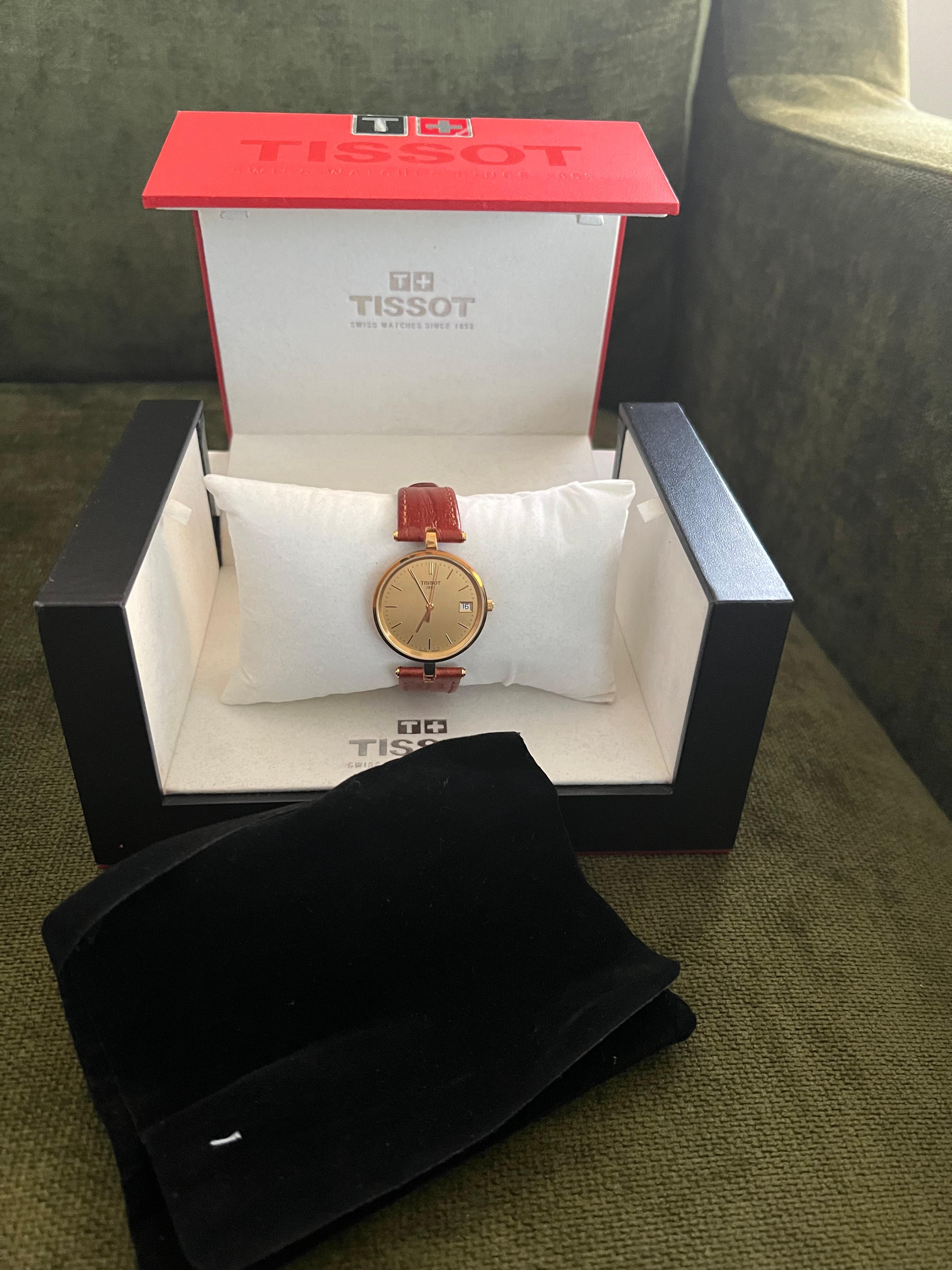 Vintage Classic Tissot GoldRun, 18K Gold Gehäuse & Brown Lather Strap Original Gehäuse im Angebot 2
