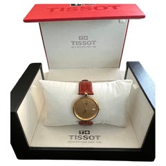 Vintage Classic Tissot GoldRun, caja de oro de 18 quilates y correa de piel marrón Caja original