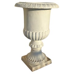 Vintage Classical Cast Iron Garden Urn, Circa 1960s