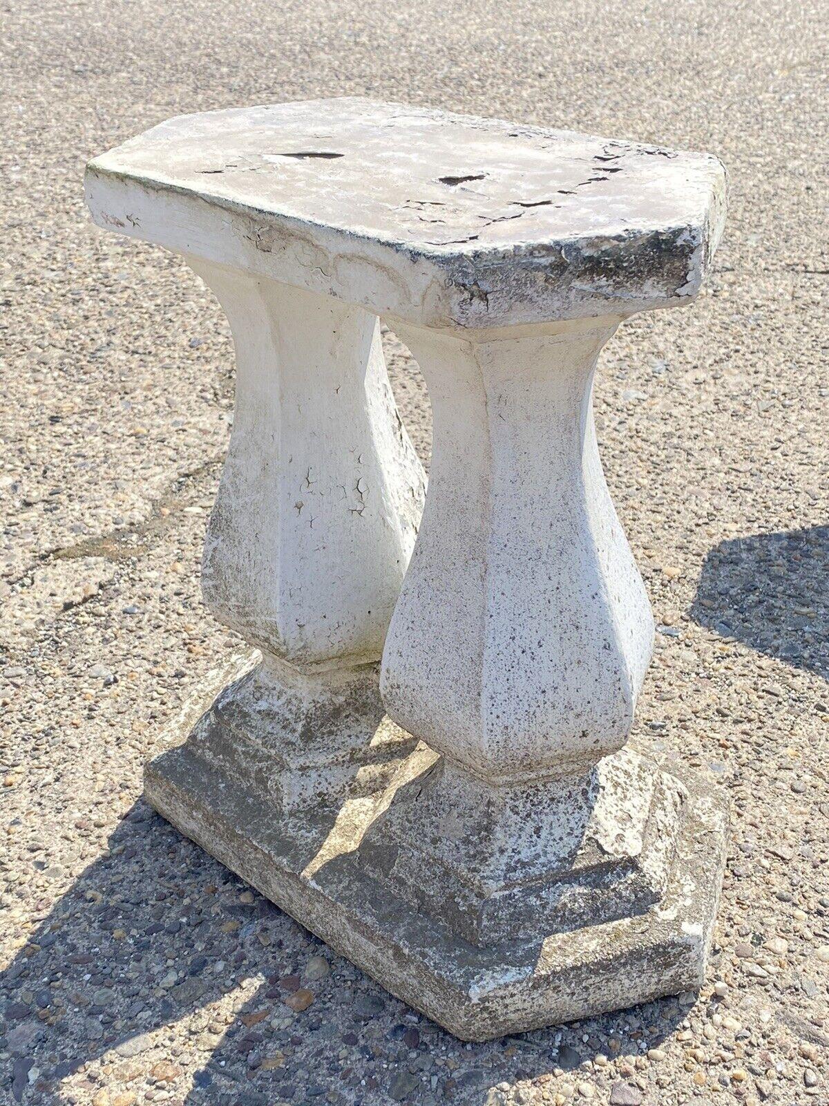 American Classical Vintage Classical Concrete Cement Double Baluster Outdoor Garden Bench Pedestals For Sale