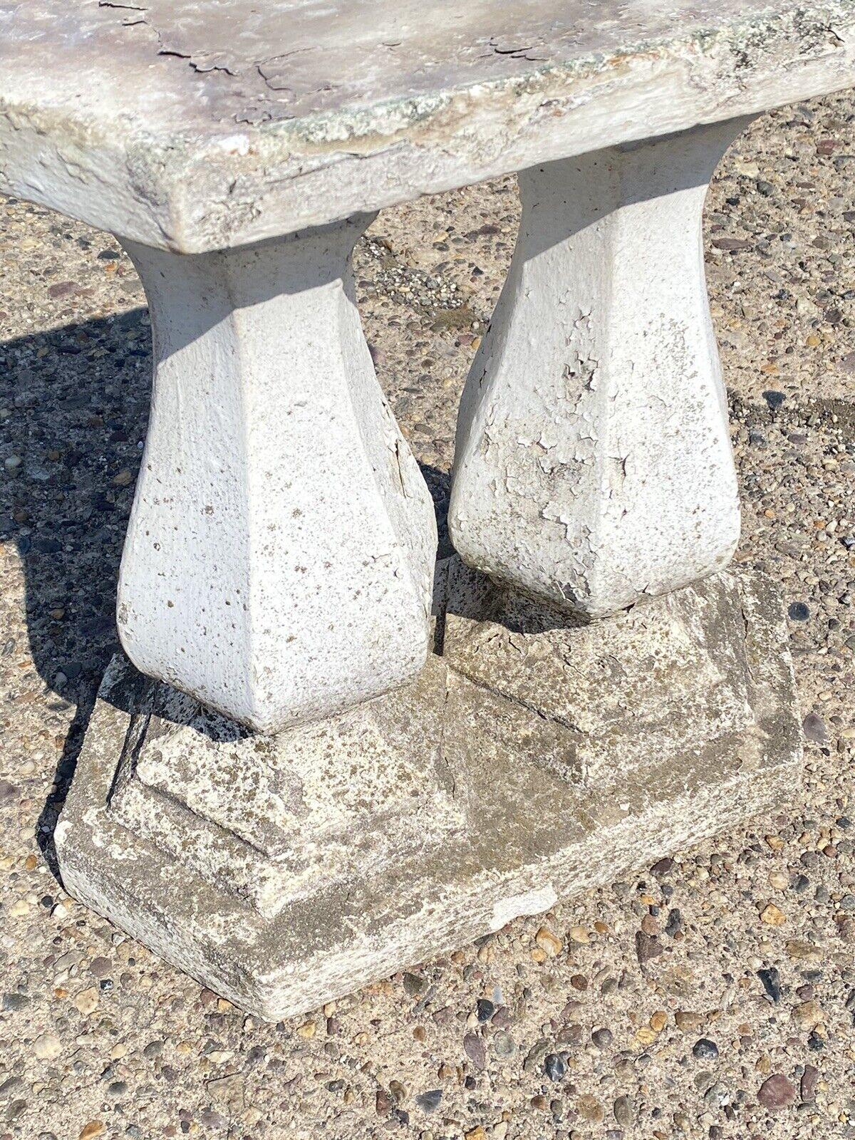 20th Century Vintage Classical Concrete Cement Double Baluster Outdoor Garden Bench Pedestals For Sale