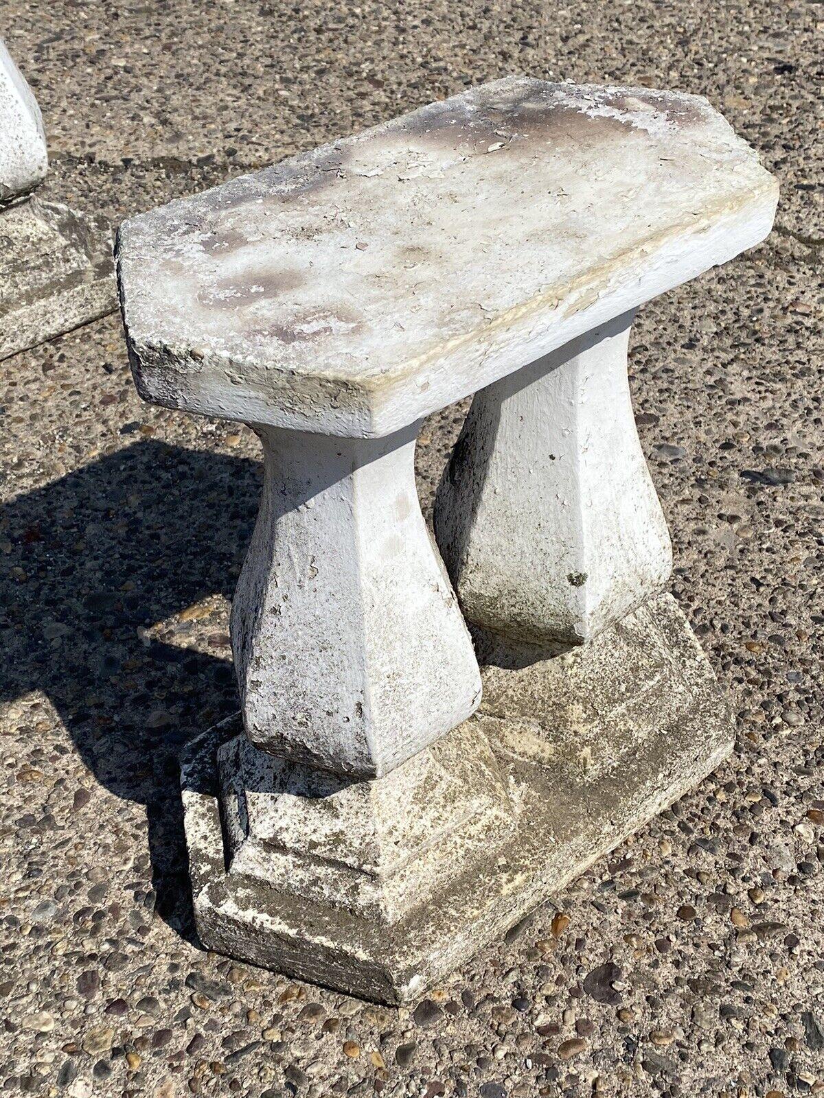 Vintage Classical Concrete Cement Double Baluster Outdoor Garden Bench Pedestals For Sale 1
