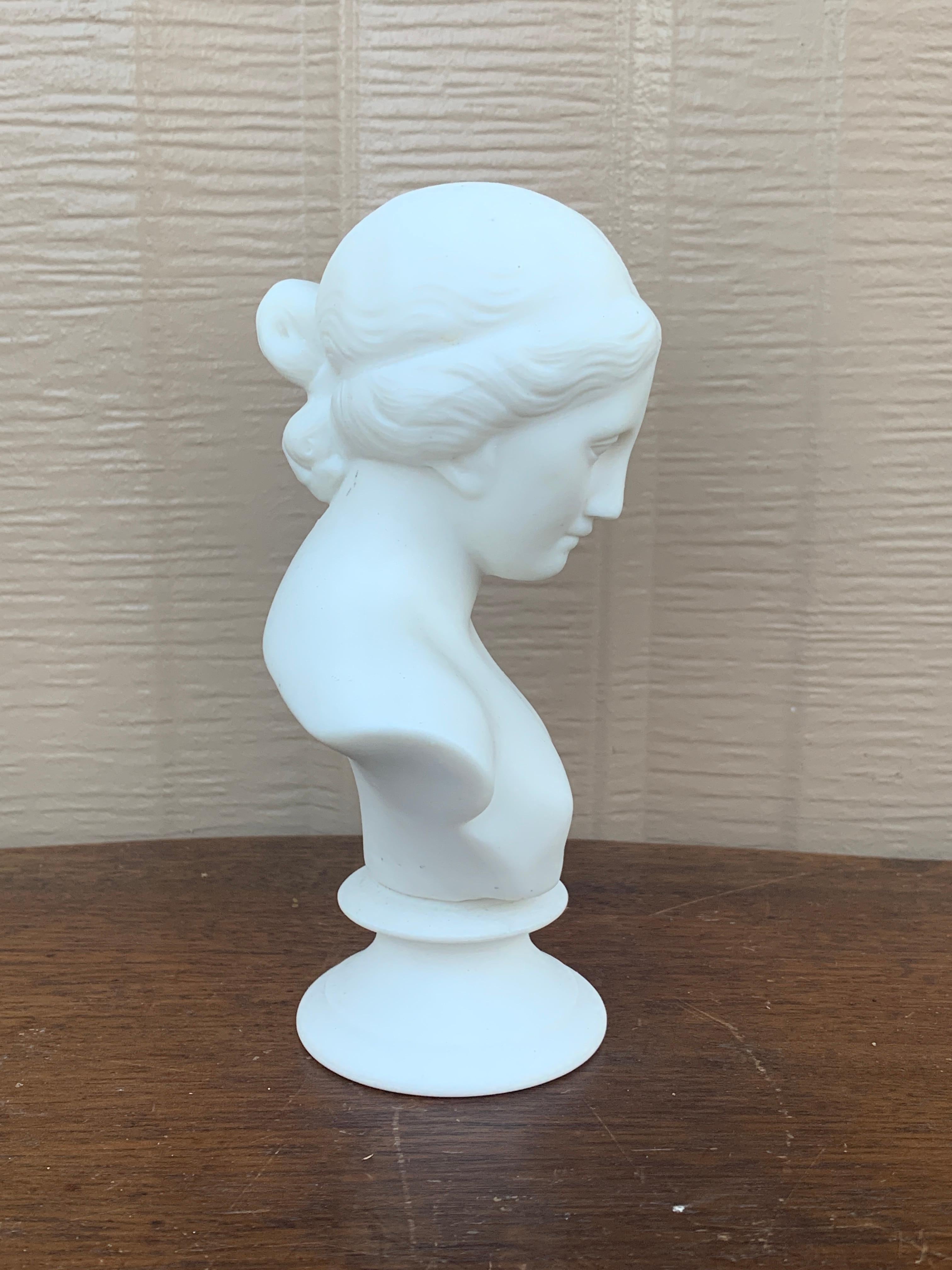 Vintage Classical Female Parian Porcelain Bust Sculpture For Sale 4