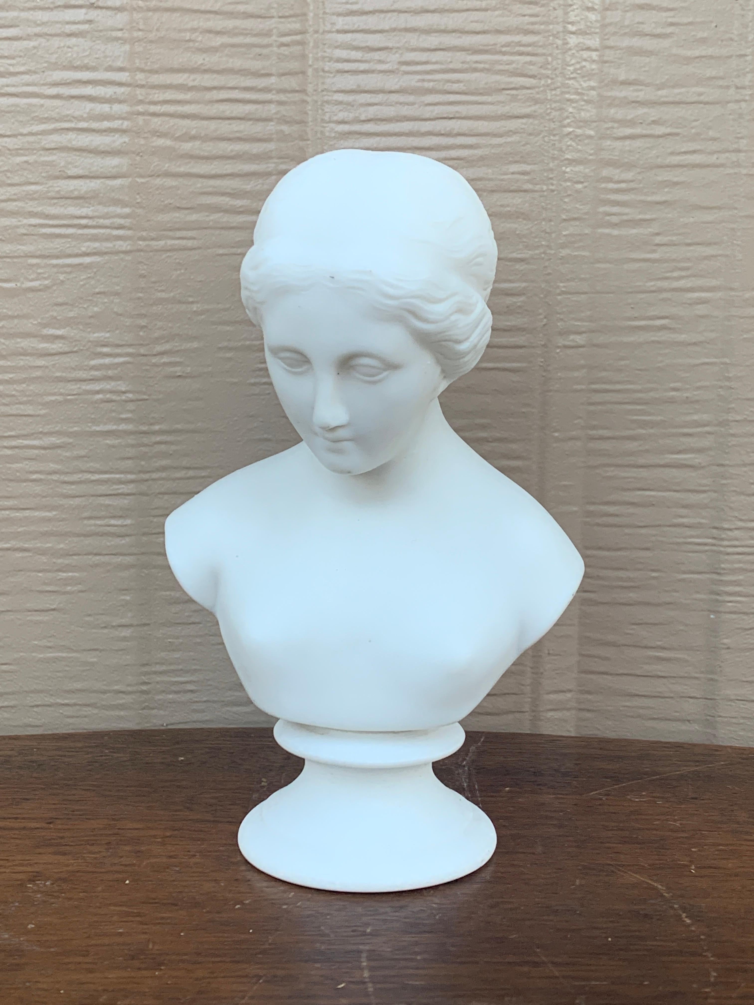 Vintage Classical Female Parian Porcelain Bust Sculpture For Sale 1