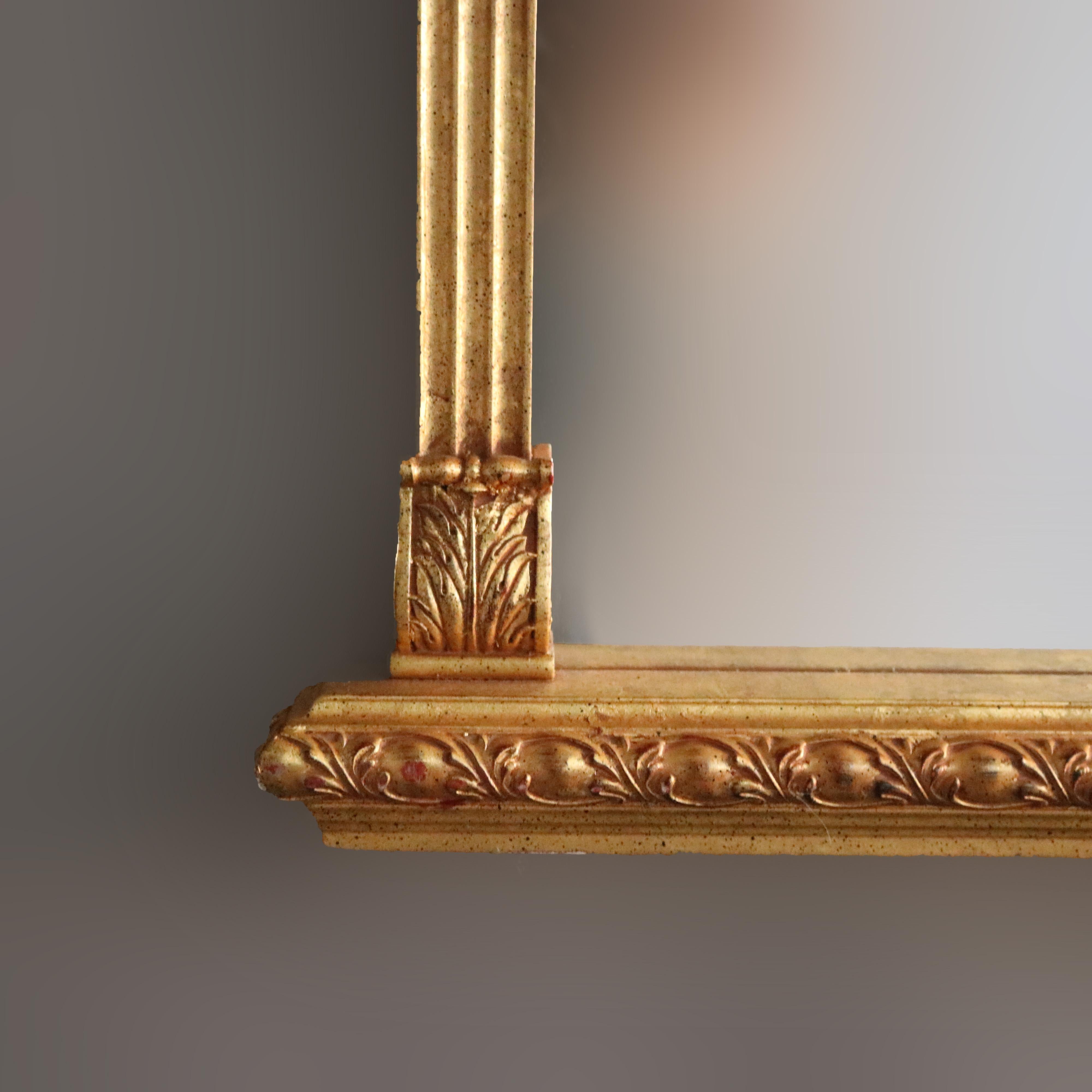 Vintage Classical Giltwood Triptych over Mantle Mirror, 20th Century In Good Condition In Big Flats, NY