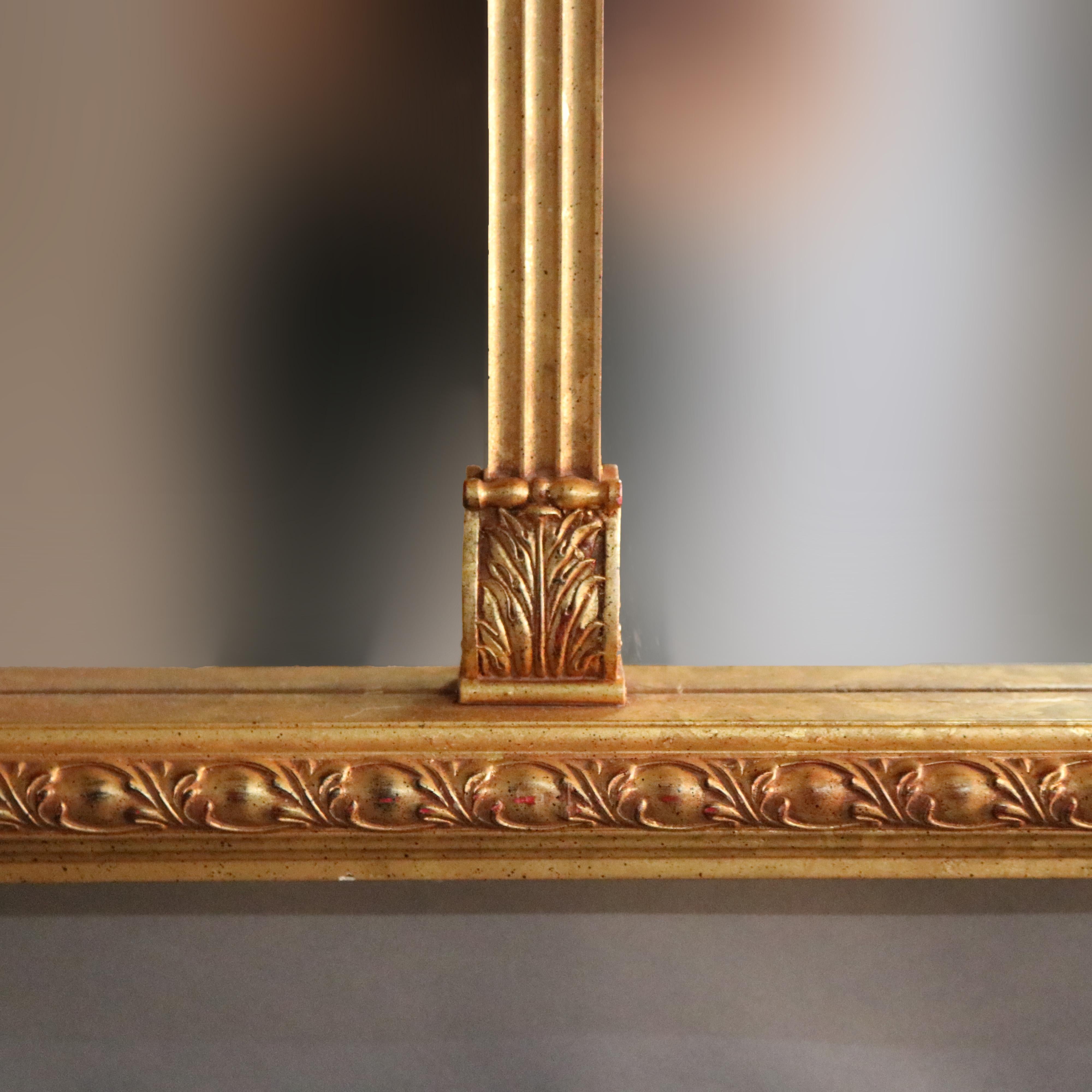 Vintage Classical Giltwood Triptych over Mantle Mirror, 20th Century 2