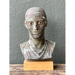 Vintage Classical Greek Style Plaster Bust