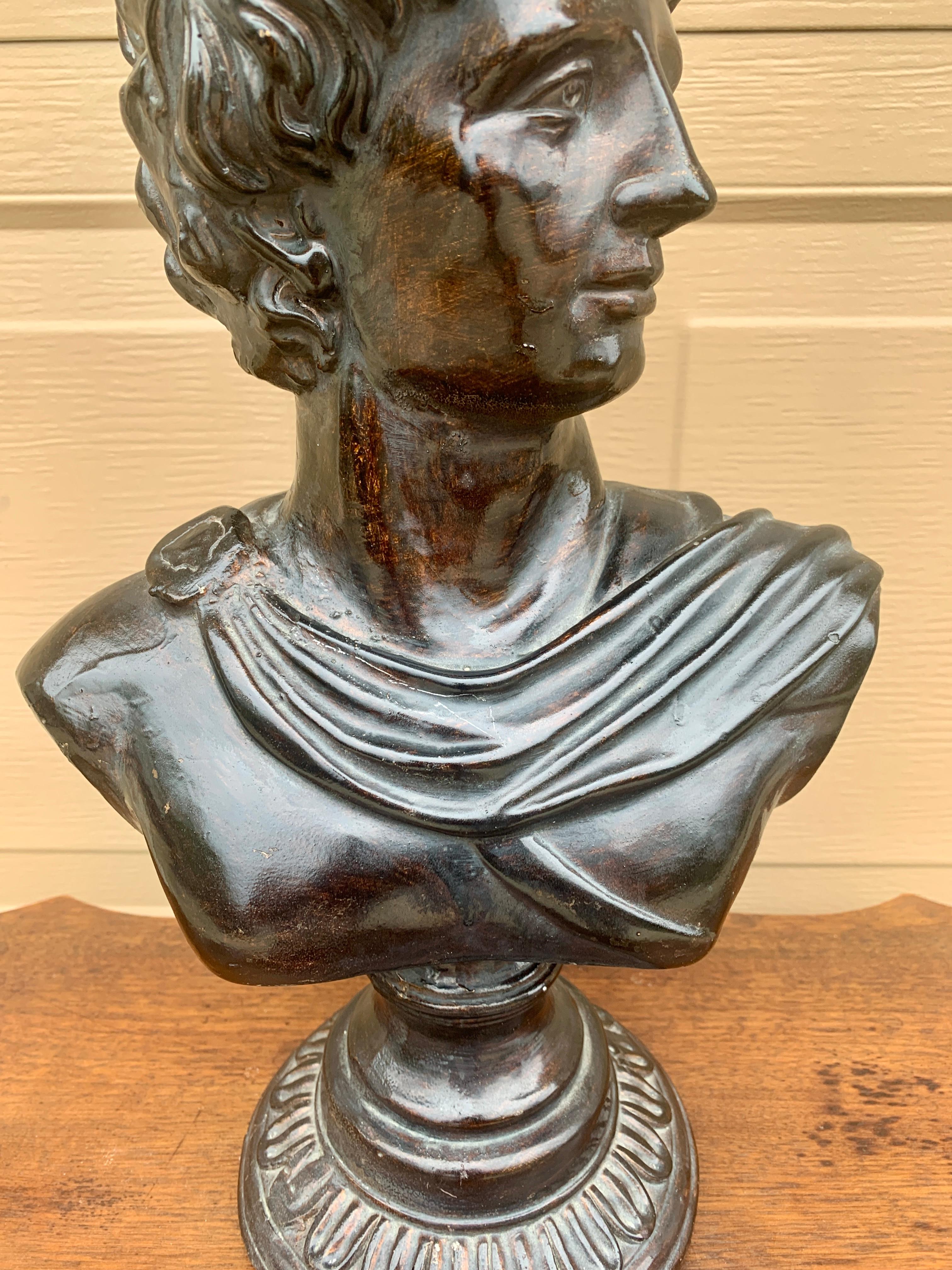 Americano Scultura classica d'epoca del busto maschile di Apollo Belvedere in vendita