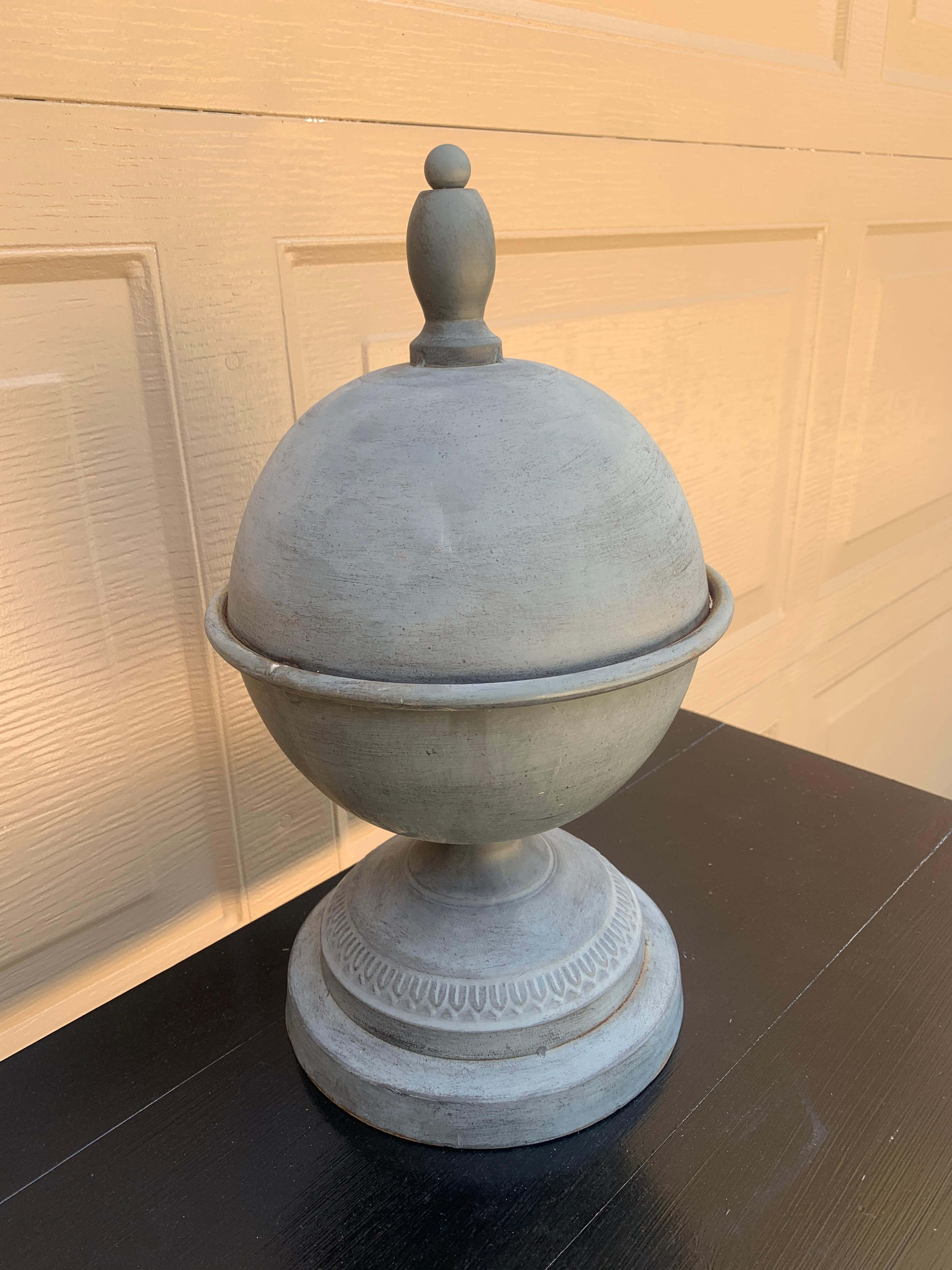 American Vintage Classical Metal Orb Garden Finial For Sale