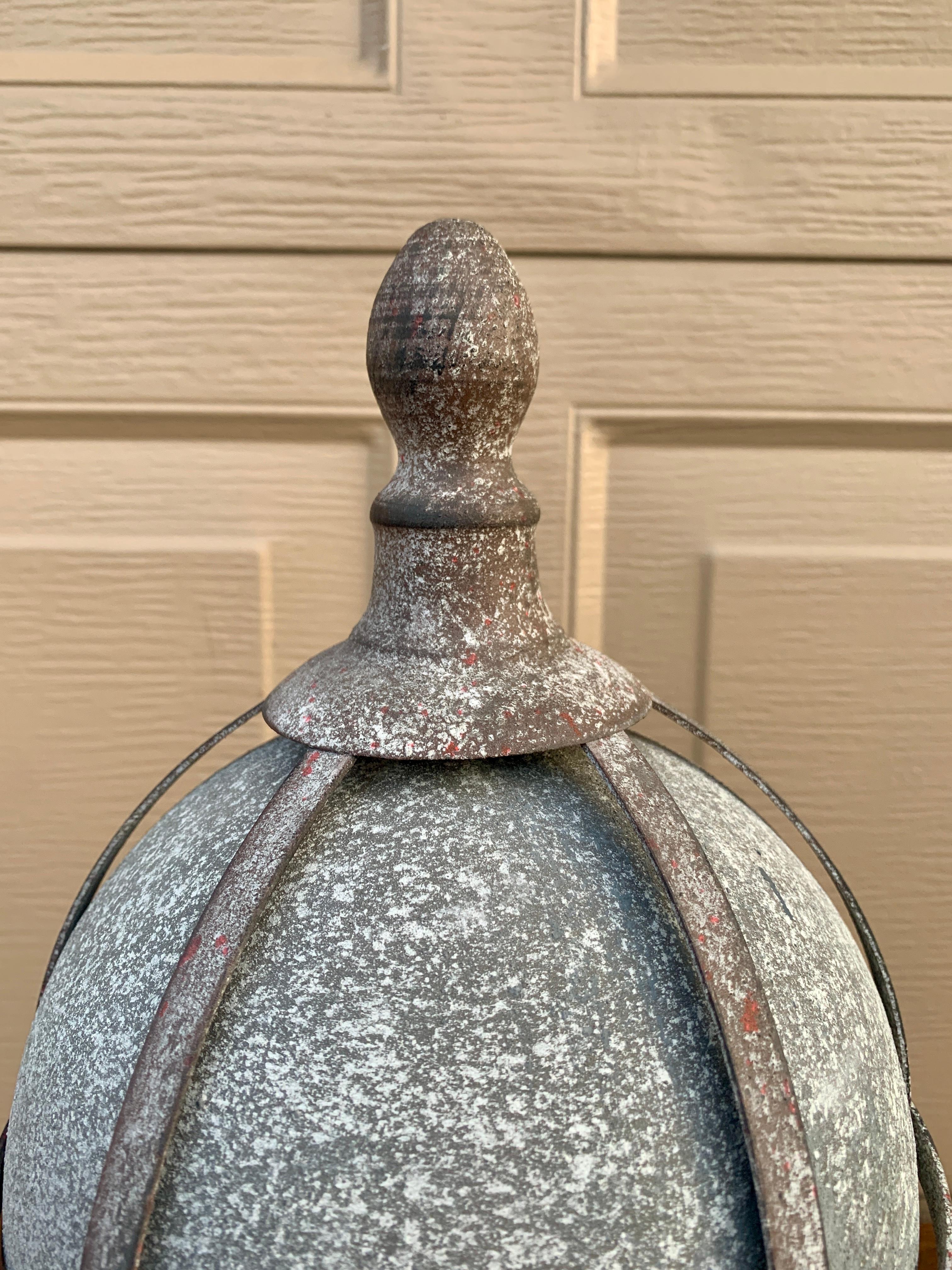 20th Century Vintage Classical Metal Orb Garden Finial For Sale